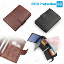 RFID Blocking Leather Wallet Slim Mens Purse Trifold Credit Card Holder
