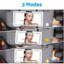 Car Sun Visor Makeup Cosmetic Mirror Set with 3 Type 60 LED Light Black 26x13cm
