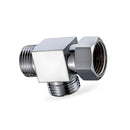 Water Valve Separator T Connector G1/2" 3 Way Brass Chrome Diverter T Shape Adapter