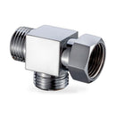 Water Valve Separator T Connector G1/2" 3 Way Brass Chrome Diverter T Shape Adapter