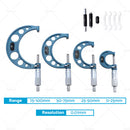 4pcs 0-100mm Outside Micrometer Machinist Tool Set Carbide 0.01m