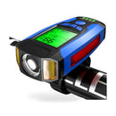 USB Rechargeable LED Bicycle Headlight Bike Front Head Light w/ Horn Speedometer