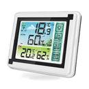 Wireless Weather Station Indoor Outdoor Thermometer with Remote Sensor, Digital Temperature and Humidity Monitor with LCD Backlight, Touchscreen, Min/Max Records for Home, Office, Baby Room - ZT2