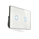 87x87mm Touch Wall Light Switch LED 2 Gang 1way Touch Glass Switch