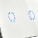 87x87mm Touch Wall Light Switch LED 2 Gang 1way Touch Glass Switch