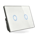 87x87mm Touch Wall Light Switch LED 2 Gang 1way Touch Glass Switch