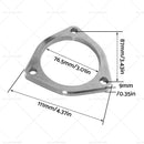 Universal Exhaust Flange Plate Set Stainless Steel 76mm - 3 inch  111mm 9mm