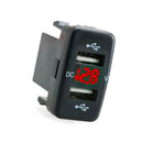 4.2A Car Charger Socket Dual USB Charging Voltmeter Display Adapter Suitable For Toyota++