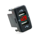 4.2A Car Charger Socket Dual USB Charging Voltmeter Display Adapter Suitable For Toyota++