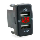4.2A Car Charger Socket Dual USB Charging Voltmeter Display Adapter Suitable For Toyota++