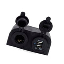 12V Dual USB Port Charger Car Boat Cigarette Lighter Socket Mount Panel Adapter - BD1