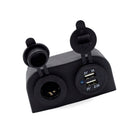 12V Dual USB Port Charger Car Boat Cigarette Lighter Socket Mount Panel Adapter - BD4