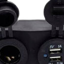 12V Dual USB Port Charger Car Boat Cigarette Lighter Socket Mount Panel Adapter - XQ1