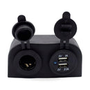 12V Dual USB Port Charger Car Boat Cigarette Lighter Socket Mount Panel Adapter - ZT3