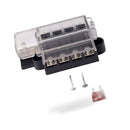 Car 4-way fuse box (equipped with four fuses: 5A, 1, 10A, 2, 15A, 1) Compact 1 in 4 out circuit with cover screw terminal block - BD2