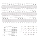 48PCS Sublimation Blank MDF Rugby Earring Double-Sided w/ Hook and Jump Ring DIY
