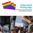 100x Small Rainbow Flag Gay Lesbian LGBT 14 x 21 cm Pride Mini Flags Hand Waving