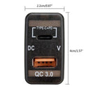 Type-C + USB Car Charger Adapter Voltmeter Suitable For Land Cruiser Prado 120
