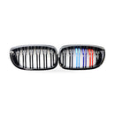 Gloss Black Dual Line Tri-Color M Style Grille Suitable for BMW 3 Series E46 - ZT2