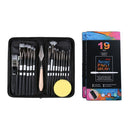 19PCS Artist Paint Brushes Set Watercolour Acrylic Oil Painting Sponge Brush