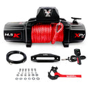 Electric Winch 14500lbs 12V with Synthetic Rope Mount Plate Suitable For 4WD SUV