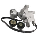 Drive Fan Belt, Auto Tensioner +Pulley Set Compatible with Hilux KUN16 KUN26 3.0L 1KD-FTV Diesel