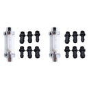 2x Reusable Washable Fuel Filter Chrome Glass Inline Suitablefor 1/4 inch  5/16 inch  3/8 inch