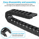 Drag Chain Cable Carrier Open Type with End Connectors 10mmX20mm 1Meter Plastic
