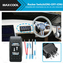 Winch In/Out Rocker Switch 7-Pin Blue LED Rocker Toggle Switch 12V-24V ON OFF ON