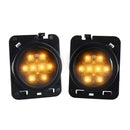 Pair Front Fender LED Side Marker Light Smoke Lens Suitable For 2007-18 Jeep Wrangler JK