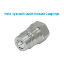 2pairs 1/2 inch  BSP Male Female Hydraulic Poppet Quick Release Couplings Set Tractor