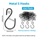 S Shaped Hooks Small Metal for Hanging Plants Mini Ornament Hooks Black Hangers