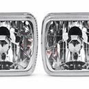 Square 7x5 Inch Head Light Clear Set LH RH Suitable for Chevrolet C10 K10 Blazer - XQ1