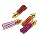 250Pcs/Set Keychain Tassels Bulk Colored Leather Tassel Pendants for DIY