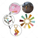 250Pcs/Set Keychain Tassels Bulk Colored Leather Tassel Pendants for DIY