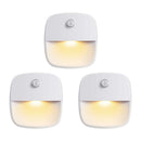 3PCS Battery-Powered LED Night Light with Motion Sensor 3000K Warm White Light