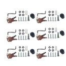 6 Set Chrome Power Operated Recessed Folding Whale Tail T-Lock Handle Toolbox