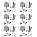 6 Set Chrome Power Operated Recessed Folding Whale Tail T-Lock Handle Toolbox