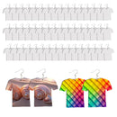 48PCS Blank Jewelry Earring Wood MDF Football Shirt Earring Double-Sided DIY