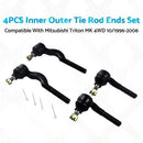 4pcs Inner Outer Tie Rod Ends Suitable For Mitsubishi Triton MK 4WD 10/1996-2006