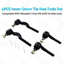 4pcs Inner Outer Tie Rod Ends Suitable For Mitsubishi Triton MK 4WD 10/1996-2006