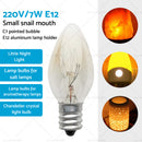 8 PCS 7W 240V E12/E14 Clear Bulbs Night Light Replacement Warm Yellow Light