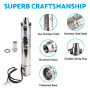 48V 750W MPPT Solar Water Pump 3 inch  Screw Submersible Bore Pump Deep Well 140M
