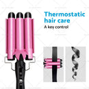 25mm Hair Curler Ceramic Triple Barrel Curling Iron Wave Waver Wand Salon Styler