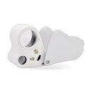 30X 60X Jewelry Loupe LED Lighted Illuminated Jewelers Eye Loop 2 Lens Magnifier