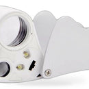 30X 60X Jewelry Loupe LED Lighted Illuminated Jewelers Eye Loop 2 Lens Magnifier