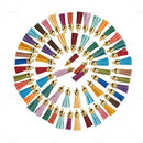 250Pcs/Set Keychain Tassels Bulk Colored Leather Tassel Pendants for DIY