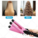 25mm Hair Curler Ceramic Triple Barrel Curling Iron Wave Waver Wand Salon Styler