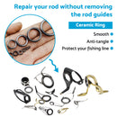 160Pcs 3.7mm-30mm Ceramic Fishing Rod Guide Rings Wear Resistant Rod Repair Kit