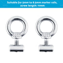 2 PCS Awning Rail Stoppers Rail Track Screws for Boat RV Caravan Stainless Steel